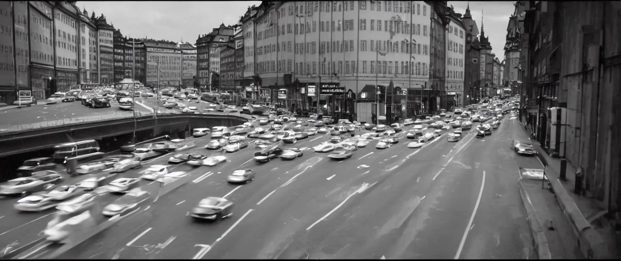 Image similar to Photo of Stockholm car traffic in the far future, Arriflex ii, 35mm lens, award-winning, city