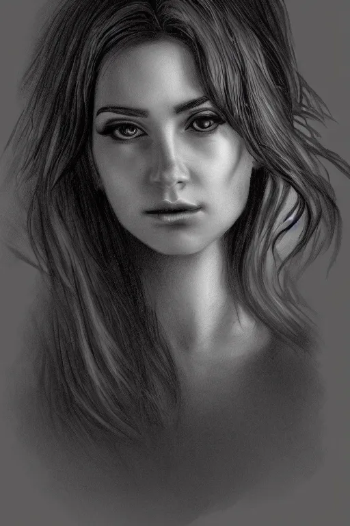 Pencil sketch of an Extremely beautiful Woman