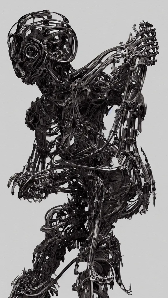 Image similar to highly detailed full body sketch of a biomechanical automaton, grotesque, bizarr, fleshy, digital art, concept art, character art, studio lightning, dark colors, intricate, masterpiece, photorealistic, hiperrealistic, sharp focus, high contrast, Unreal Engine 5