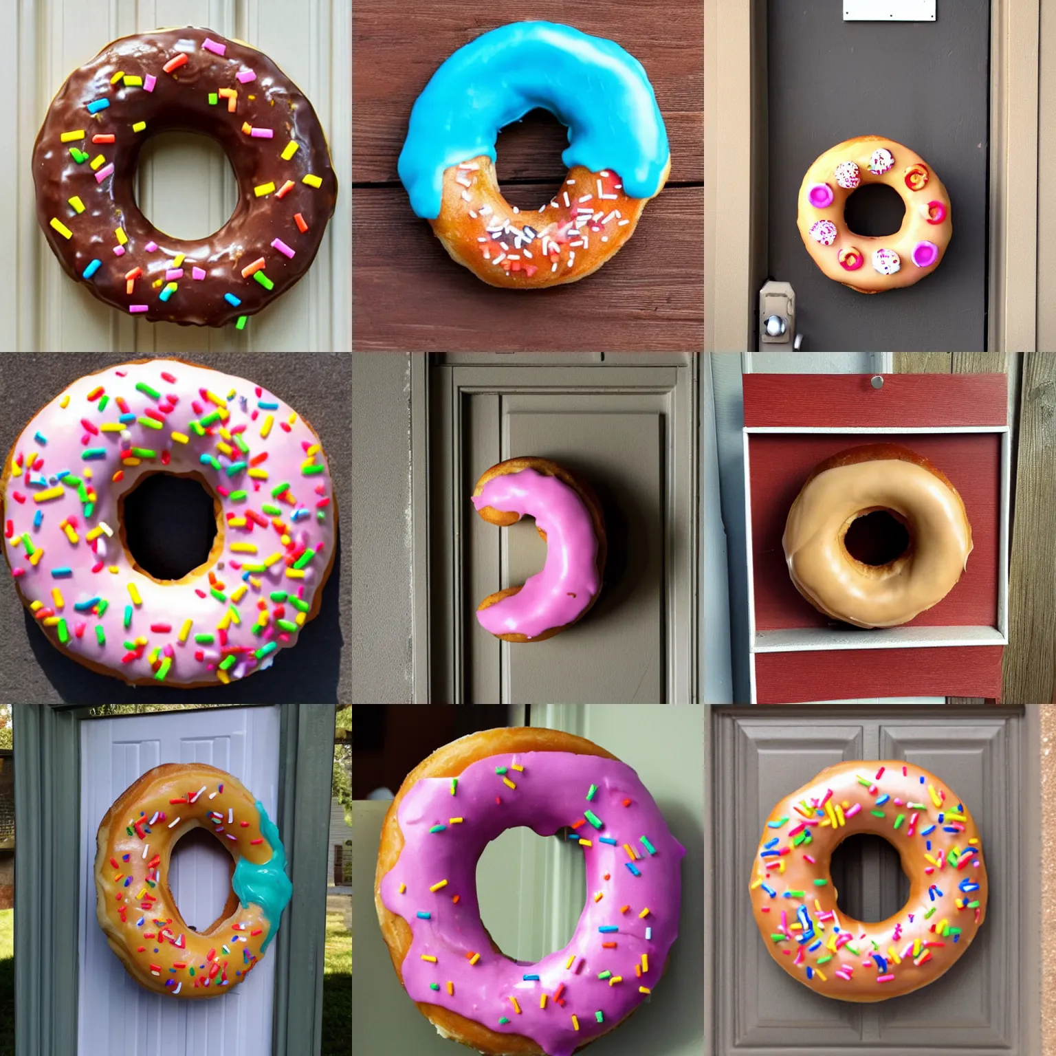 Prompt: a donut in the shape of a door