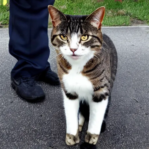 Image similar to a cat working as a police officer