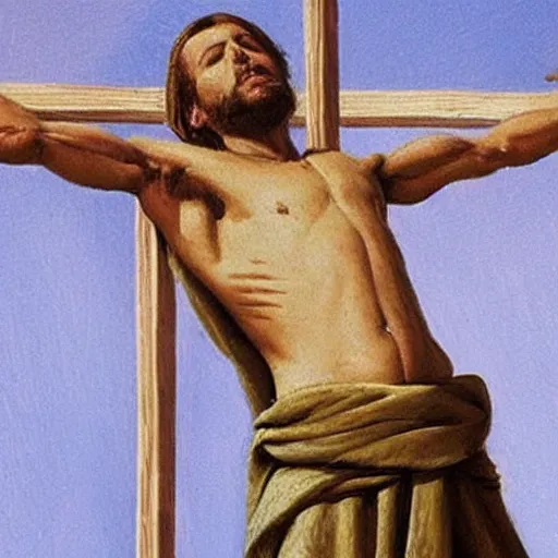 Prompt: donald trump crucified in the style of christ crucified diego velazquez