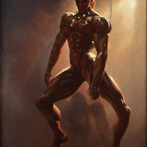 Prompt: : beautiful portrait of a androgynoushuman, bodybuilder posing, radiant light, caustics, war hero, metal gear solid, by gaston bussiere, bayard wu, greg rutkowski, giger, maxim verehin