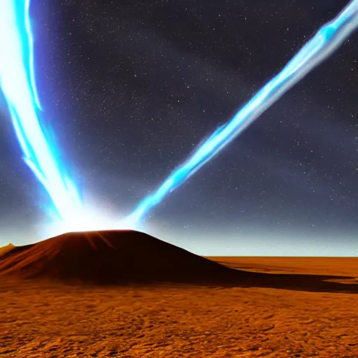 Image similar to meteor hitting earth shock wave high quality image realistic