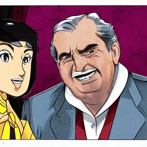 Image similar to don francisco surprised and exclamating nani, manga panel