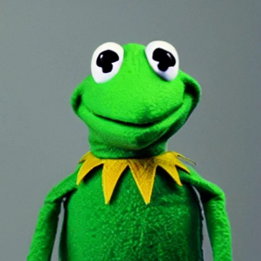 Prompt: police booking photo of kermit the frog