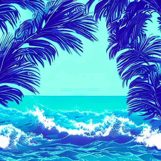 Image similar to ocean, vaporwave