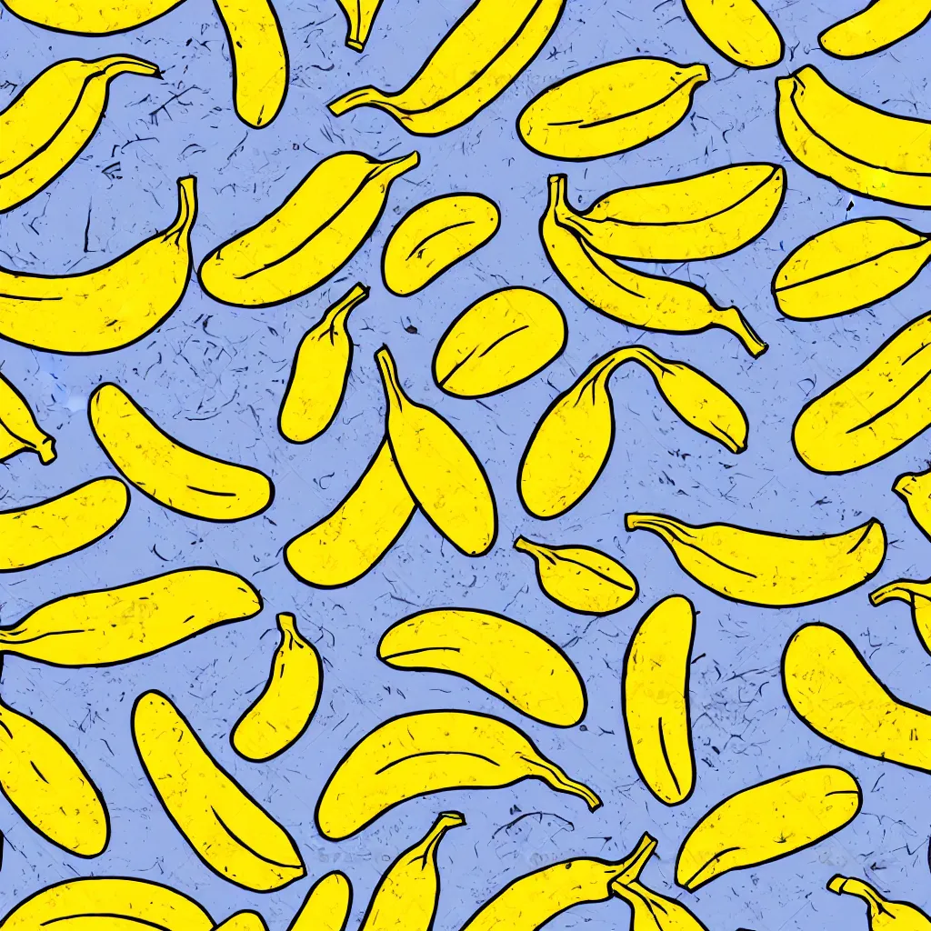 Image similar to seamless cute banana drawings texture art, 4k