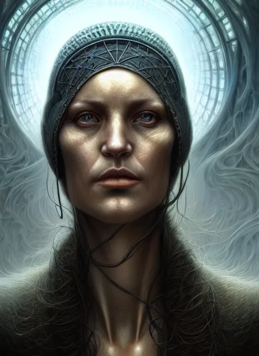 Image similar to closeup portrait shot of a dystopian person in a scenic dystopian environment, intricate, elegant, highly detailed, centered, digital painting, artstation, concept art, smooth, sharp focus, illustration, artgerm, tomasz alen kopera, peter mohrbacher, donato giancola, joseph christian leyendecker, wlop, boris vallejo