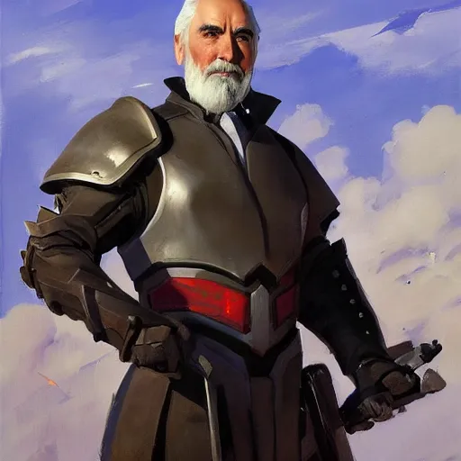 Image similar to greg manchess portrait painting of armored count dooku as overwatch character, medium shot, asymmetrical, profile picture, organic painting, sunny day, matte painting, bold shapes, hard edges, street art, trending on artstation, by huang guangjian and gil elvgren and sachin teng