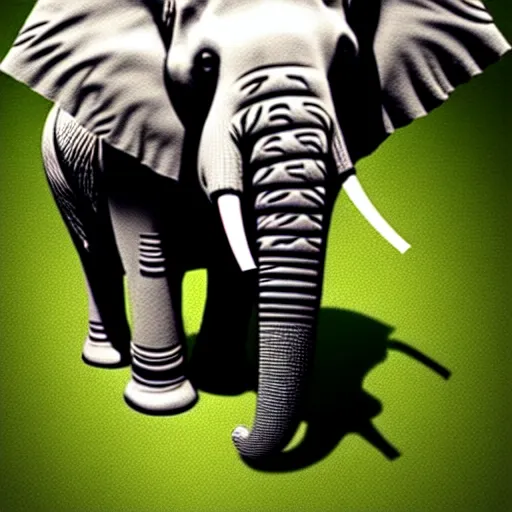 Image similar to an elephant smoking weed and getting high