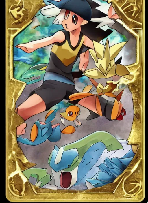 Image similar to a single pokemon card art from ancient egypt award