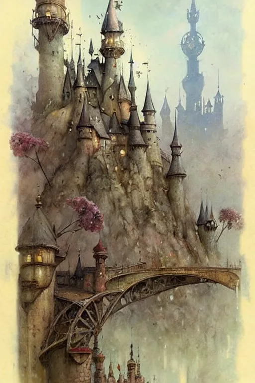 Image similar to (((((1950s fairy tale city . muted colors.))))) by Jean-Baptiste Monge !!!!!!!!!!!!!!!!!!!!!!!!!!!