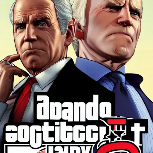 Prompt: evil version of joe biden in gta v, cover art by stephen bliss, boxart, loadscreen