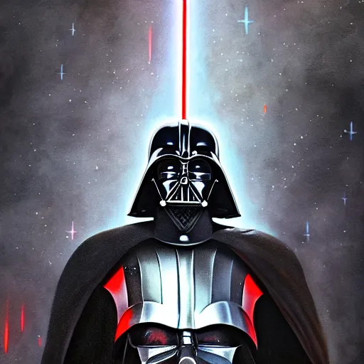 Prompt: darth vader in the warhammer 40k universe, artstation hall of fame gallery, editors choice, #1 digital painting of all time, most beautiful image ever created, emotionally evocative, greatest art ever made, lifetime achievement magnum opus masterpiece, the most amazing breathtaking image with the deepest message ever painted, a thing of beauty beyond imagination or words, 4k, highly detailed, cinematic lighting