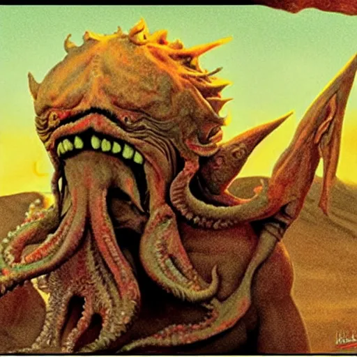 Prompt: Gary Busey Cthulhu chimera on mars