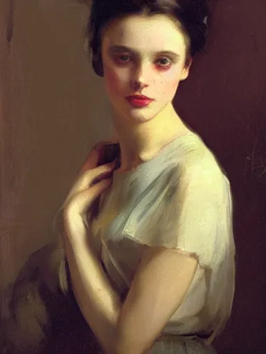 Prompt: portrait of abbey lee by henry raeburn