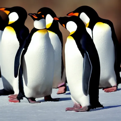Prompt: human - like penguins