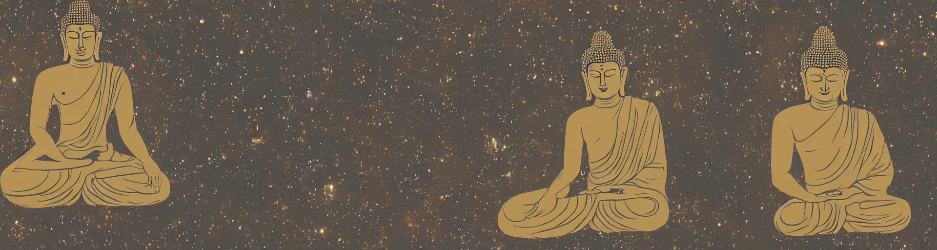 Prompt: the buddha reclining in space.