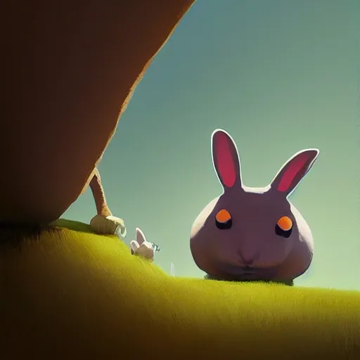 Prompt: Goro Fujita a portrait of an anthropomorphic rabbit entering the burrow, you can see all the passageways, painting by Goro Fujita, sharp focus, highly detailed, ArtStation