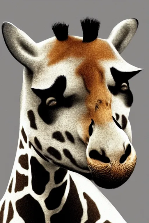 Prompt: a giraffe mixed with a panda, hybrid animal, photorealistic