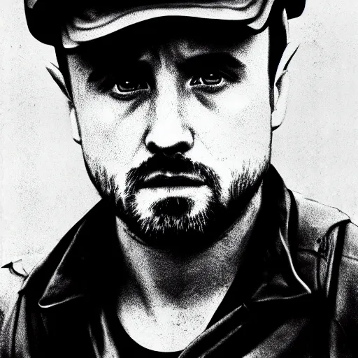 Image similar to jesse pinkman from breaking bad in the vietnam war, 4 k, hyper realistic