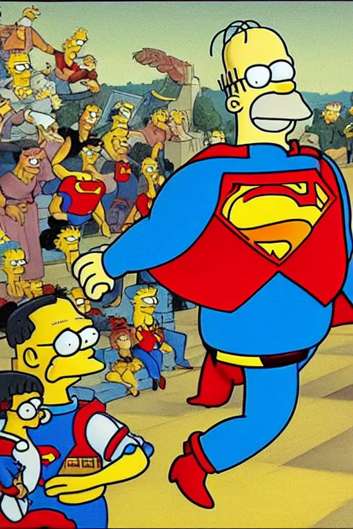 Prompt: homer simpson as superman