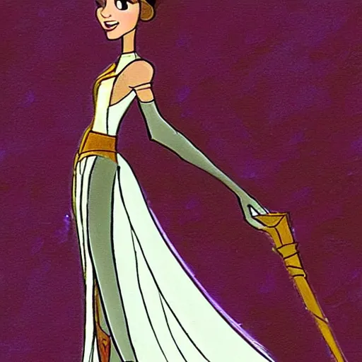 Image similar to milt kahl sketch of victoria justice as princess padme from star wars episode 3