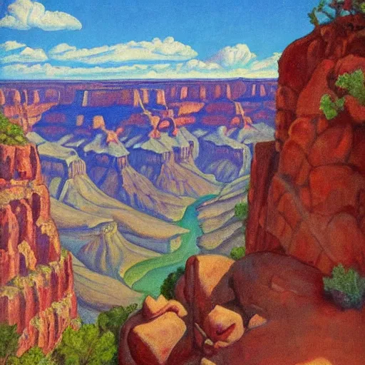 Prompt: Grand Canyon scene by Rivera. FROG! FROG! FROG! FROG!