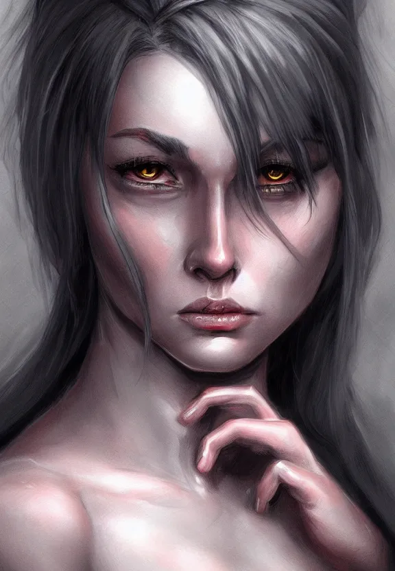 Image similar to high dark fantasy female character portrait realistic concept art by