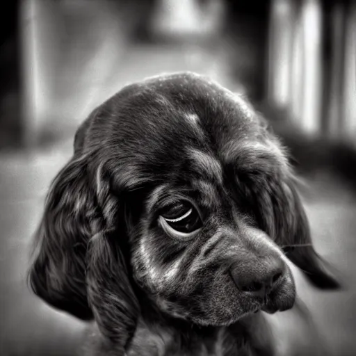 Prompt: a dog with a human face. hdr photography, documentary