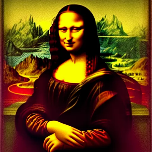 Prompt: a cyberpunk Mona Lisa