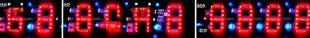 Image similar to 7-segment LED display showing characters L c 0