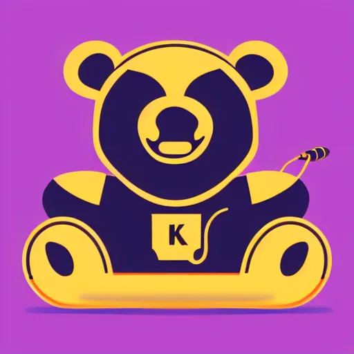 Image similar to podcast vector logo of cute cuddly bear listening to music, podcast, microphone, melodic, dreamy, isometric, adorable, octane render, golden ratio, 4k UHD, iconic design