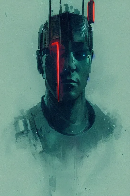 Image similar to soldier from blade runner 2 0 4 9, cyberpunk futuristic neon. decorated with traditional japanese ornaments by ismail inceoglu dragan bibin hans thoma greg rutkowski alexandros pyromallis nekro rene maritte illustrated, perfect face, fine details, realistic shaded, fine - face, pretty face