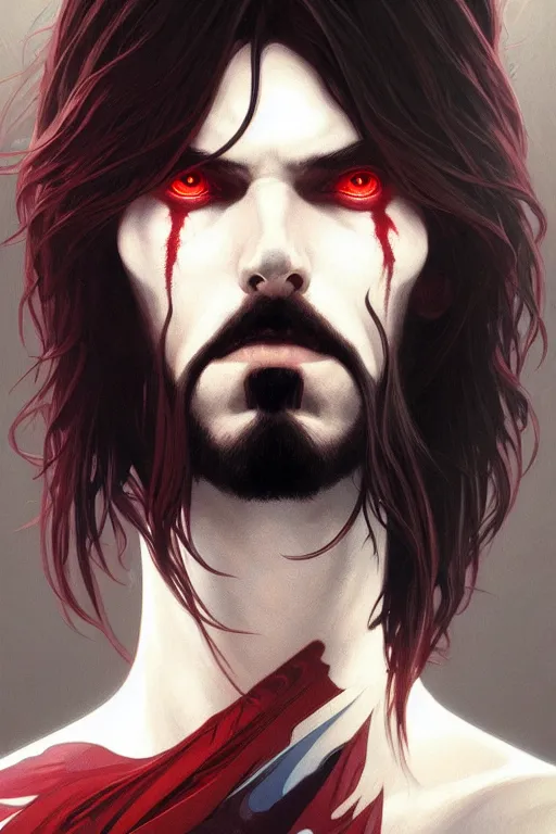 Prompt: a portrait of morbius, fantasy, sharp focus, intricate, elegant, digital painting, artstation, matte, highly detailed, concept art, illustration, ambient lighting, art by ilya kuvshinov, artgerm, alphonse mucha, and greg rutkowski