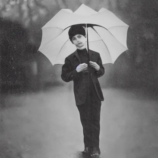 Image similar to photo of a young man holding an umbrella