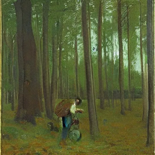 Image similar to aphex twin on the forest by harriet backer