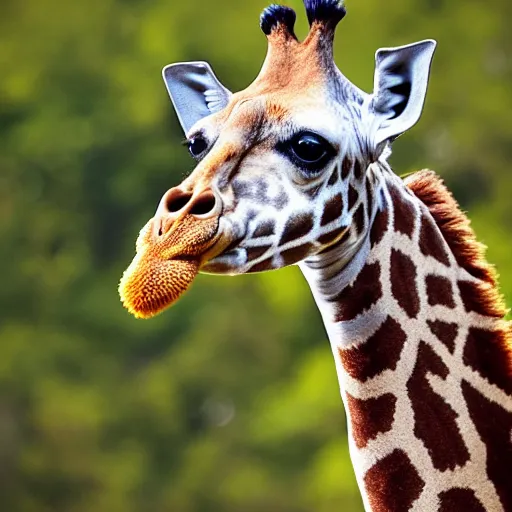 Prompt: a giraffe - dog, wildlife photography