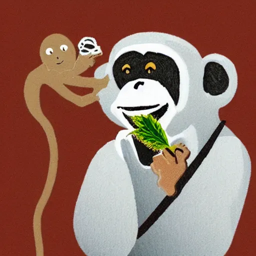 Image similar to monkey smoking a marijuana joint