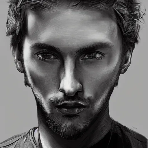 Prompt: Portrait of Jakub Grabowski Quebonafide, digital art