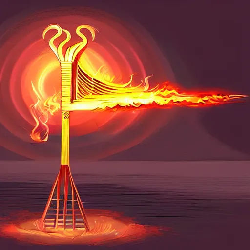 Image similar to burn the harp and cook the crane, digital painting, concept art