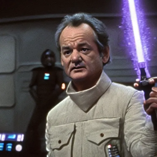 Image similar to bill murray in star wars, movie still, promotional shot