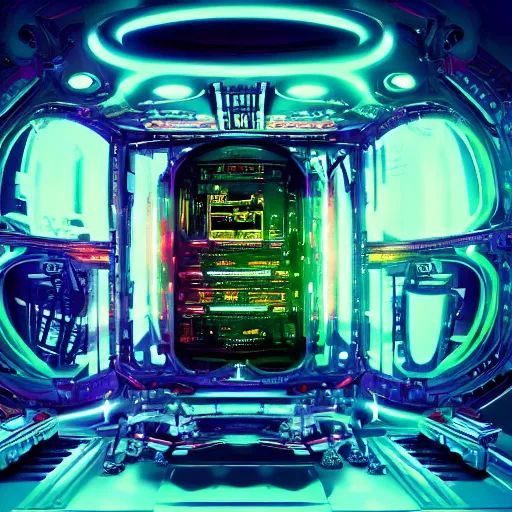 Image similar to album art, album is called tripmachine, tripmachine, photo of a huge futuristic steampunk machinery inside a computer, 8 k, fluorescent colors, halluzinogenic, multicolored, exaggerated detailed, front shot, 3 d render, octane