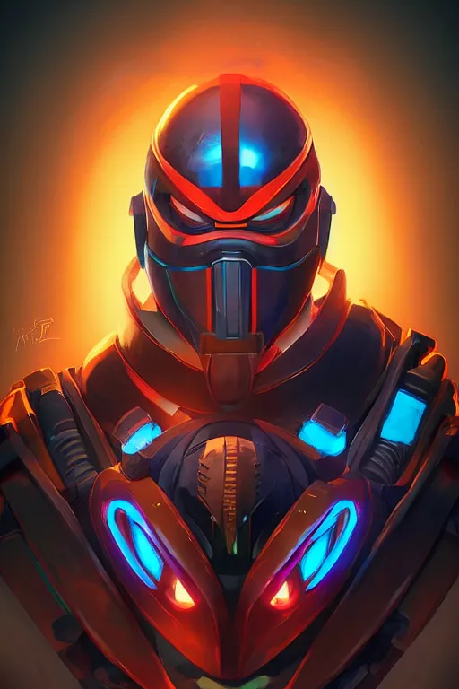 Image similar to epic mask helmet robot ninja portrait stylized as fornite style game design fanart by concept artist gervasio canda, behance hd by jesper ejsing, by rhads, makoto shinkai and lois van baarle, ilya kuvshinov, rossdraws global illumination radiating a glowing aura global illumination ray tracing hdr render in unreal engine 5