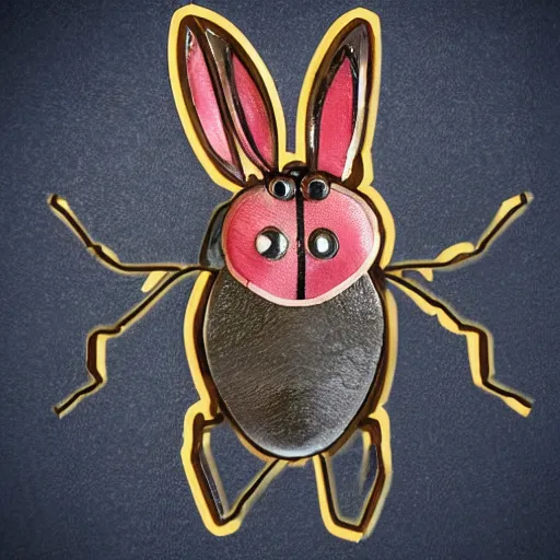 Image similar to anthropomorphic beetle bug with bunny ears