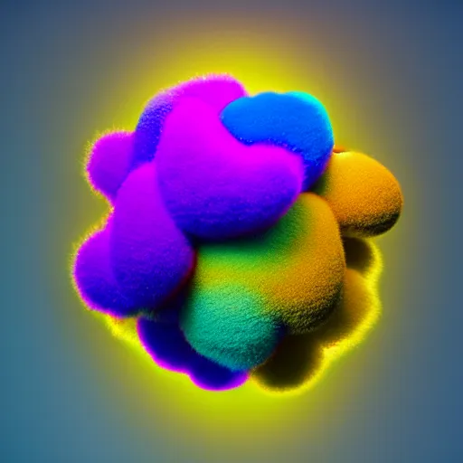 Image similar to : colorful abstract hyperbolic fuzzy sculpture on the wall in modern architecture, cinematic lighting, hyper - realistic, detailed, render by c 4 d octane, unreal engine, 8 k 3 d render