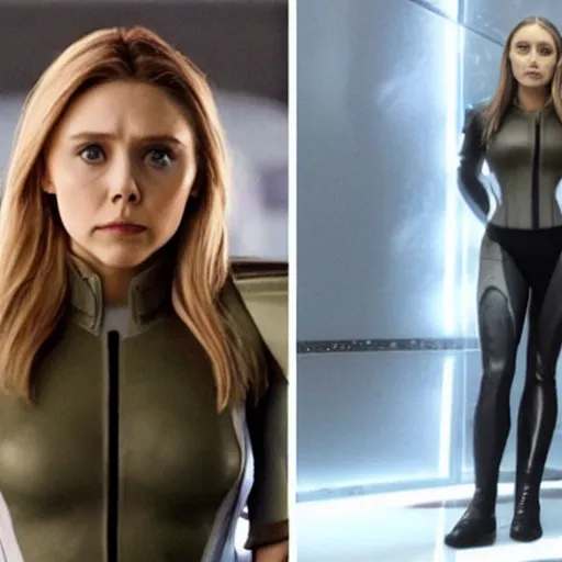 Image similar to elizabeth olsen as samus aran, full body