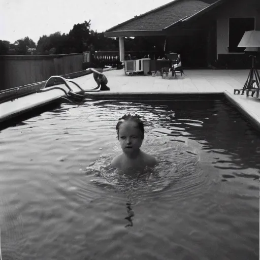 Image similar to sea creature in pool, photo from the 80s
