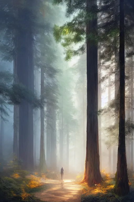 Prompt: a beautiful redwood forest, intricate, elegant, volumetric lighting, scenery, digital painting, highly detailed, artstation, sharp focus, illustration, concept art,ruan jia, steve mccurry